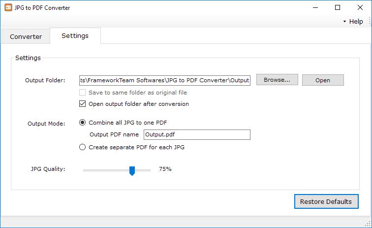 JPG to PDF Converter Files Selected